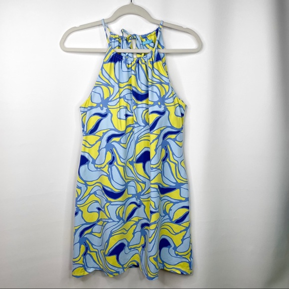 J. MCLAUGHLIN Maria Halter Dress Blue Medium - Picture 2 of 11